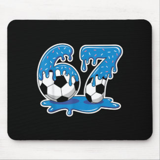Six Seven Soccer Ice Cream Drip Funny Design Mousepad