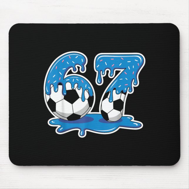 Six Seven Soccer Ice Cream Drip Funny Design Mousepad (Vorne)