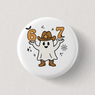 Six Seven Spooky Halloween Sport 67 Mason Meme Button