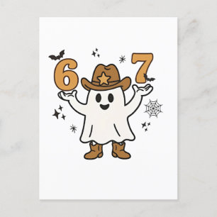 Six Seven Spooky Halloween Sport 67 Mason Meme Einladungspostkarte