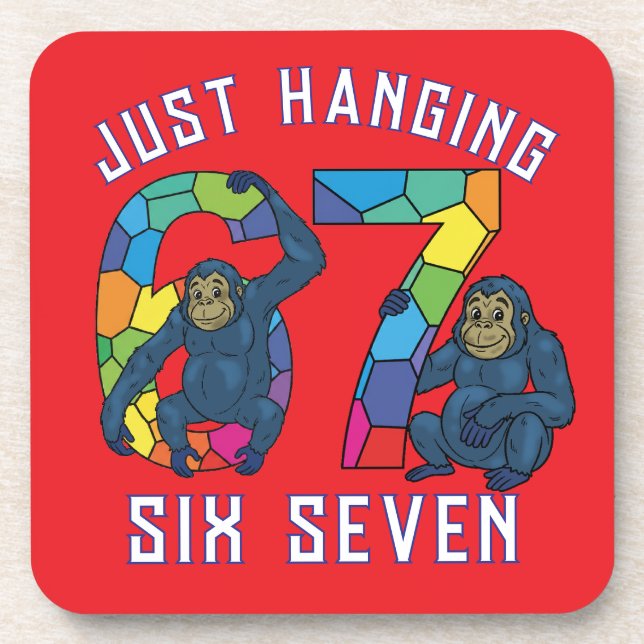 six seven T-Shirt Getränkeuntersetzer (Vorderseite)