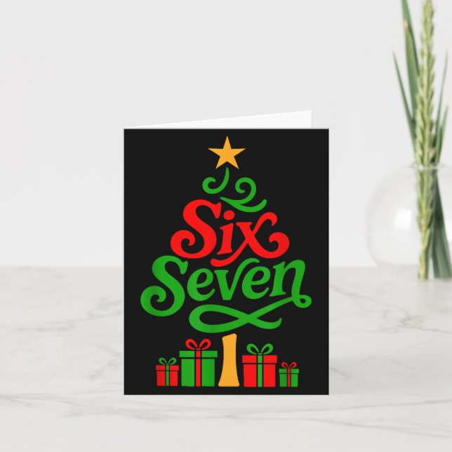Six Seven Tree Funny Christmas 6 7 Cool Holiday Ri Karte (Vorderseite)