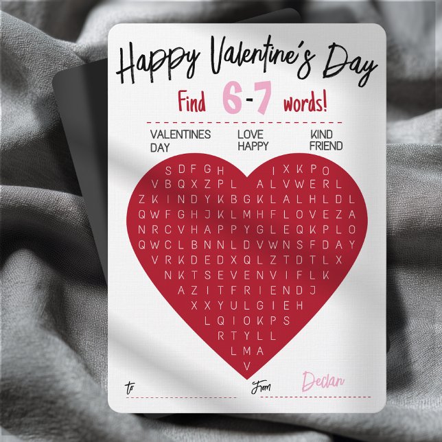 Six Seven Valentine Word Search Heart Exchange Einladung (Von Creator hochgeladen)