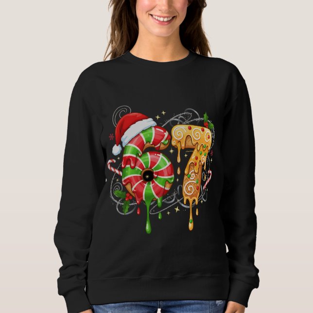Six Seven Xmas Funny Christmas Meme 6 7 Saying Sweatshirt (Vorderseite)