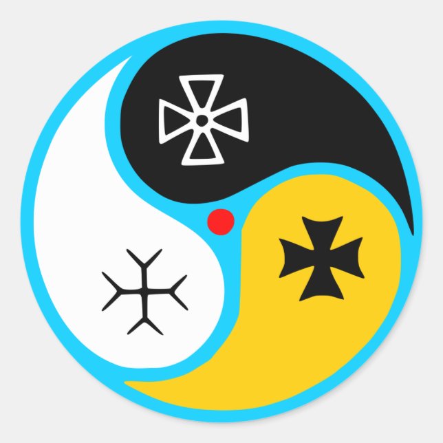 SIX-Symbol des Assianismus Runder Aufkleber (Vorderseite)