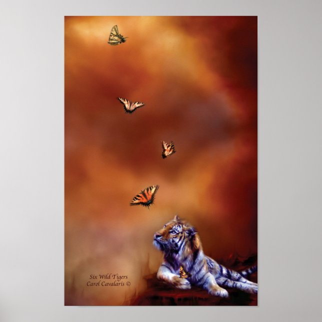 Six Wild Tigers Art Poster/Print Poster (Vorne)