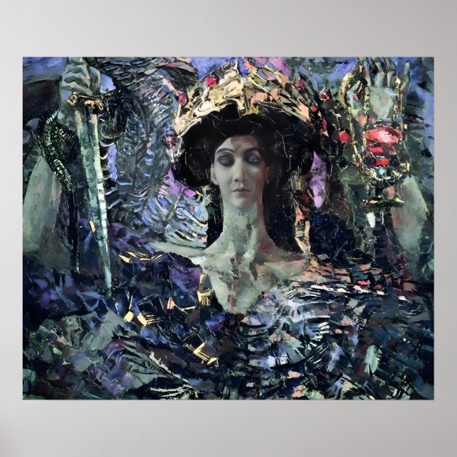 Six-winged Seraphim (Azrael) by Mikhail Vrubel Poster (Vorne)