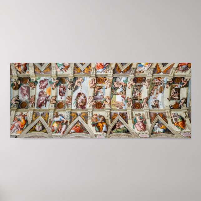 Sixine Chapel Michelangelo - Vatikan, Rom, Italien Poster (Vorne)