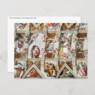 Sixine Chapel Michelangelo - Vatikan, Rom, Italien Postkarte
