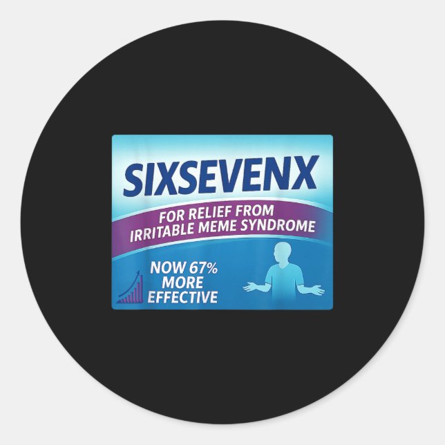 Sixsevenx Relief From Meme Numbers Parody Teacher  Runder Aufkleber (Vorderseite)