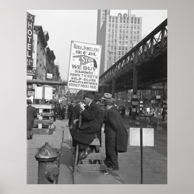 Sixth Avenue Sign Man, 1937 Poster (Vorne)