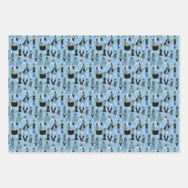 Sixties Witches - Retro Fashion Halloween Geschenkpapier Set