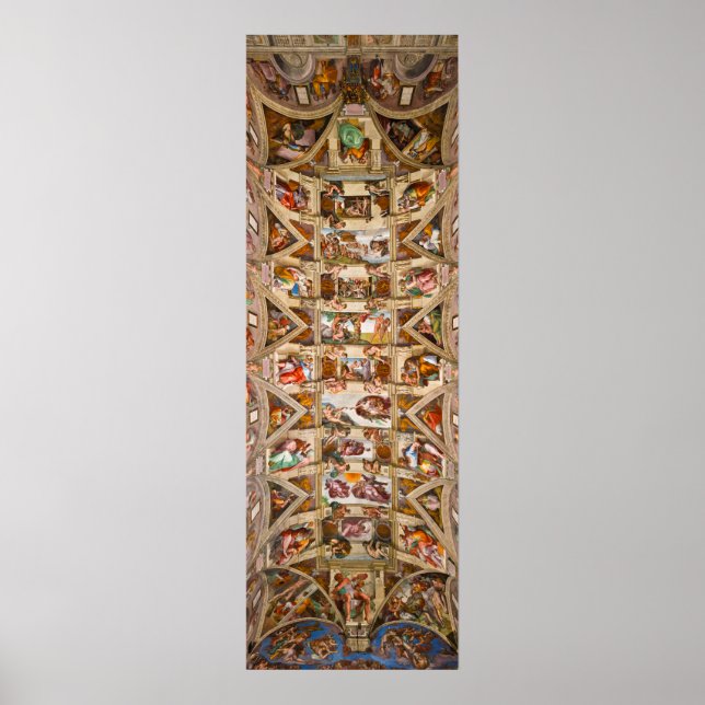 Sixtinische Kapelldecke, 1512 von Michelangelo Poster (Vorne)