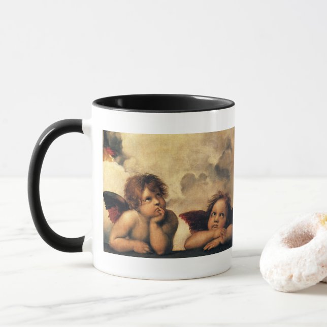 Sixtinische Madonna Engel von Raffael Sanzio Tasse (Mit Donut)