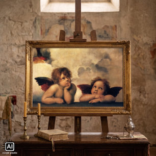 Sixtinische Madonna Engel von Raphael Sanzio Poster