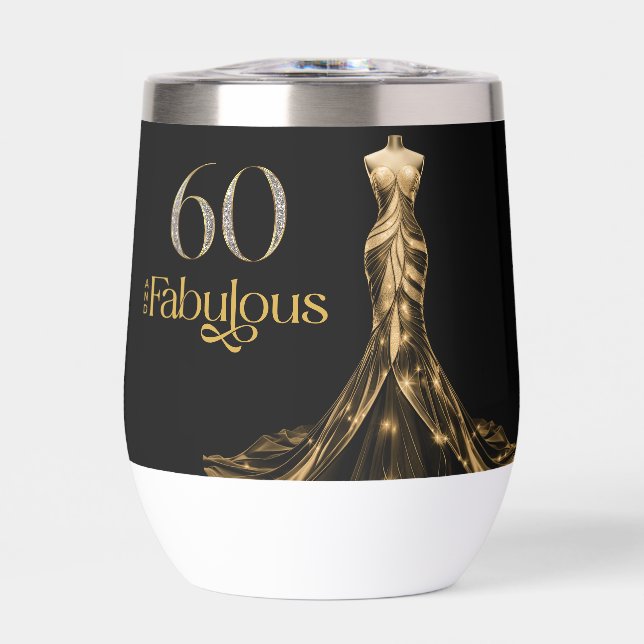 Sixty and Fabulous Gold Dress Black 60th Birthday (Vorderseite)