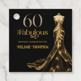Sixty and Fabulous Gold Dress Black 60th Birthday Geschenkanhänger