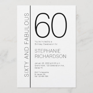 Sixty and Fabulous Modern 60th Birthday Party Einladung