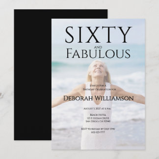 Sixty and Fabulous Photo 50th Birthday Party  Einladung