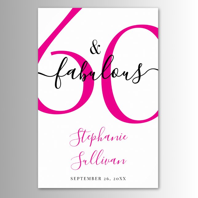 Sixty and Fabulous Pink 60th Birthday Party  Poster (Von Creator hochgeladen)