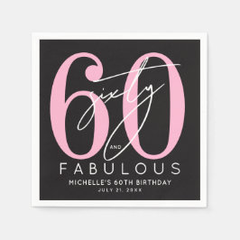 Sixty Fabulous 60th Birthday Party Serviette