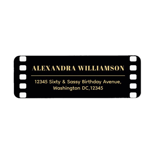 Sixty&Sassy Black Gold Roaring 20er Rücksendeadres (Vorne)