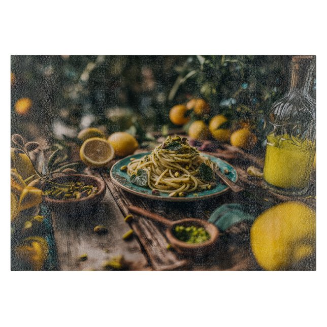 Sizilian Pistachio Pesto Spaghetti, Orchard Schneidebrett (Vorderseite)