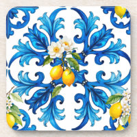 sizilianisch, Sommer, Zitrone, Mosaik, blau