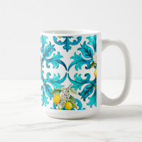 sizilianisch, Sommer, Zitrone, Mosaik, blau,