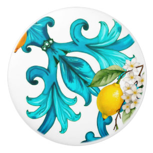 sizilianisch, Sommer, Zitrone, Mosaik, blau, Keramikknauf