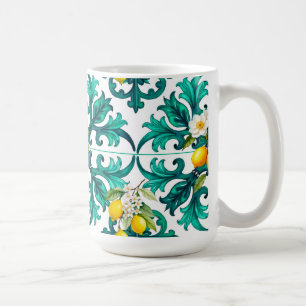 sizilianisch, Sommer, Zitrone, Mosaik, grün, Kaffeetasse