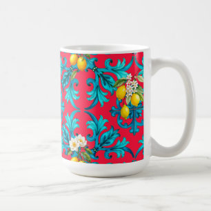 sizilianisch, Sommer, Zitrone, Mosaik, Rosa, Kaffeetasse