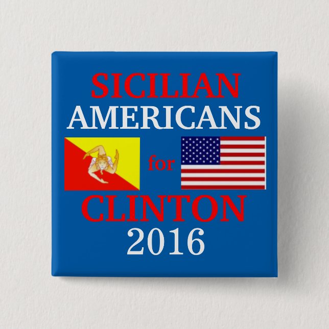 Sizilianische Amerikaner für Hillary Clinton Button (Vorderseite)