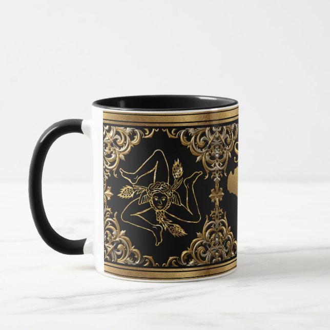 Sizilianische barocke Trinacria Design-Tasse Tasse (Links)