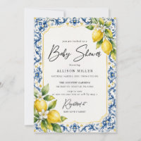 Sizilianische blaue Fliesen gelbe Zitrone Baby-Par