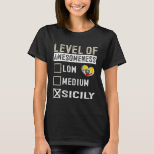 Sizilianische Fahne sizilianische Ebene der Wahnsi T-Shirt
