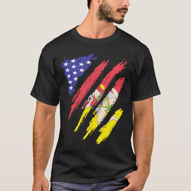 Sizilianische Fahnenflagge T-Shirt (Vorderseite)