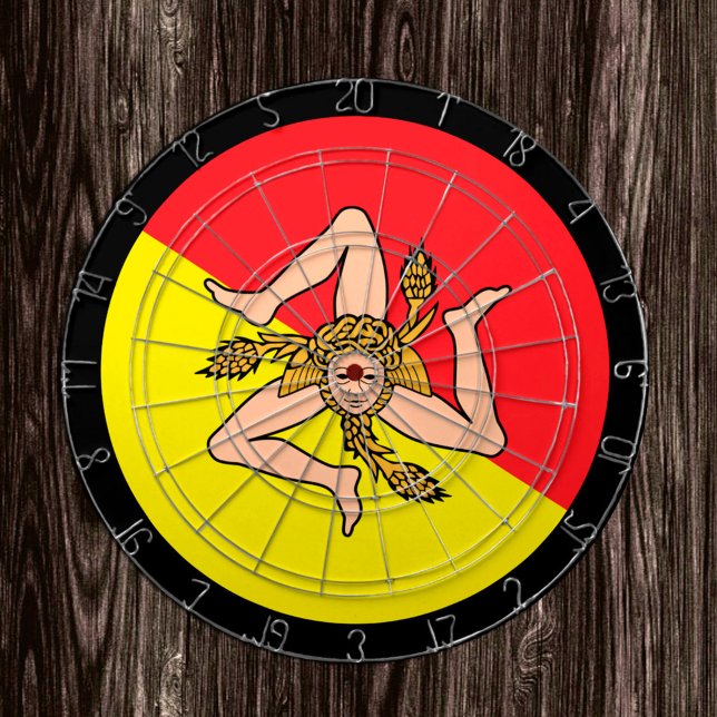 Sizilianische Flagge Dartboard & Sizilien / Spielb Dartscheibe (Von Creator hochgeladen)