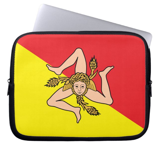 Sizilianische Flagge Laptop-Sieb Laptopschutzhülle (Vorderseite)