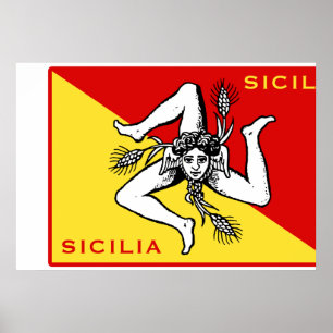 sizilianische Flagge Poster