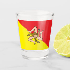 Sizilianische Flagge & sizilianischer Landpatriot  Schnapsglas