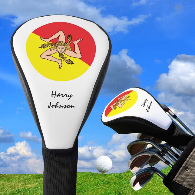 Sizilianische Flagge und Mit Monogramm Golf Clubs Golf Headcover (Von Creator hochgeladen)