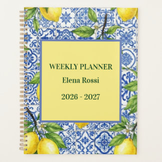 Sizilianische Fliese & Zitrone Personalisierter Rü Planer