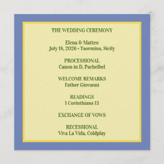 Sizilianische Fliese & Zitronen-Hochzeit Programm