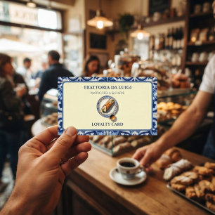 Sizilianische Fliesen Cannoli Bäckerei Treue-Stemp Visitenkarte