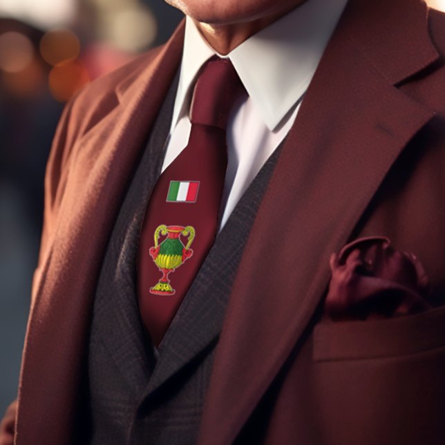 Sizilianische italienische Karten Ace of Cups Burg Krawatte (Italian Ace of Cups
Burgundy Tie)