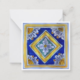 Sizilianische Keramik Tile - P2 - Flachkarte Mitteilungskarte
