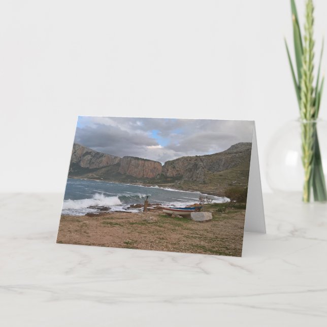 sizilianische Küstenkarte. Leere dich für deine ei Karte (Vorderseite)