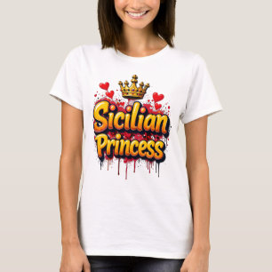 Sizilianische Prinzessin Graffiti-Stil Krone w Her T-Shirt