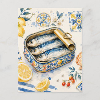 Sizilianische Sardinen-Wasserfarben-Kunst Feiertagspostkarte